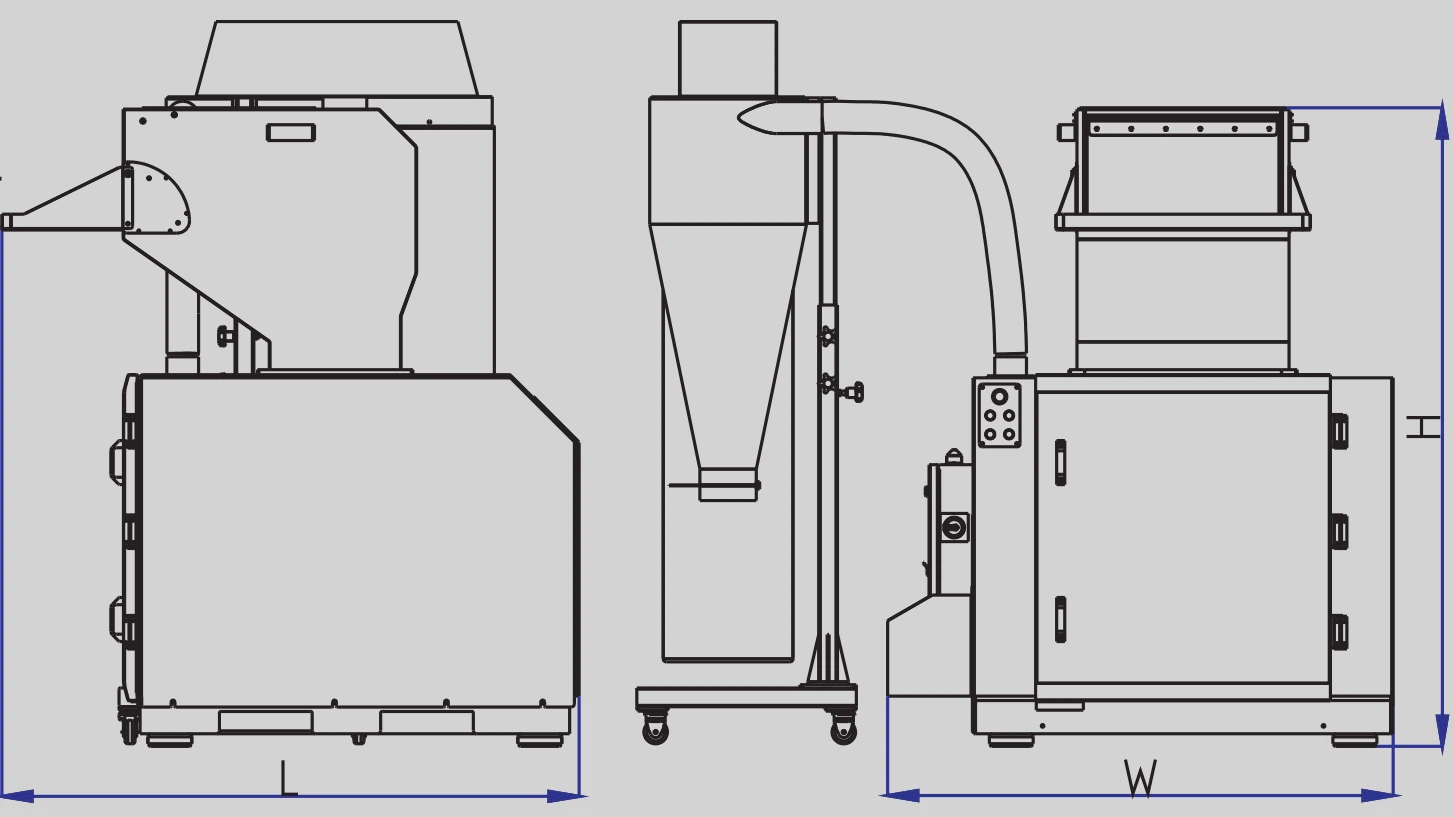 RHONG quiet centralized granulators